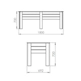 Raised bed planter 1.8m