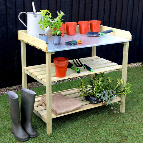 Wooden potting bench